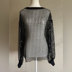 Anthropologie sequins net top